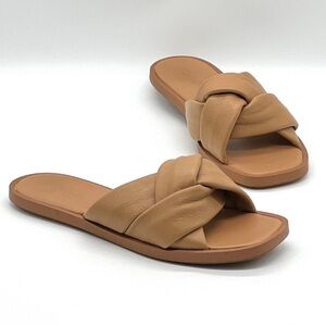 MADEWELL The Jayna Braided Slide Sandal Womens 9.5 Tan Light Brown Cushioned